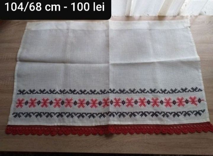 Draperii vintage cusute manual pe etamină