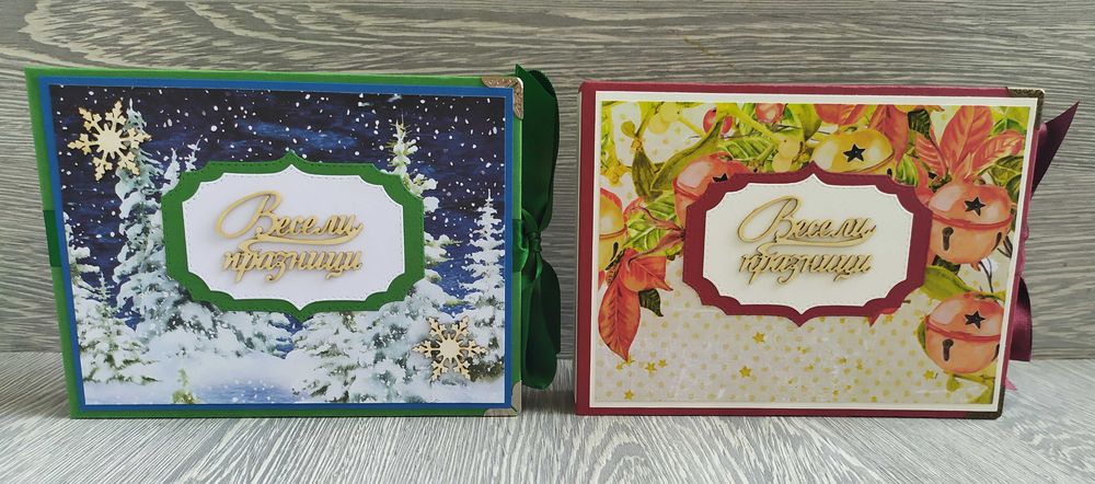 Мини скрапбук албум с коледни мотиви, ръчна изработка /57.5-6