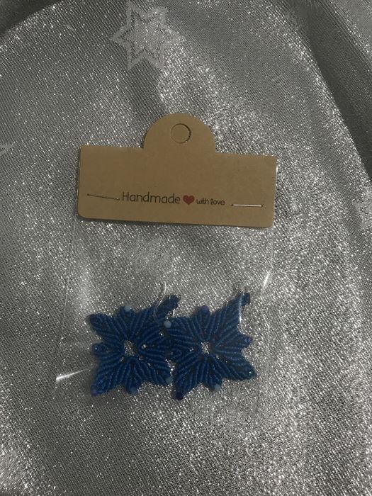 Cercei “Fulgi de nea”, macrame