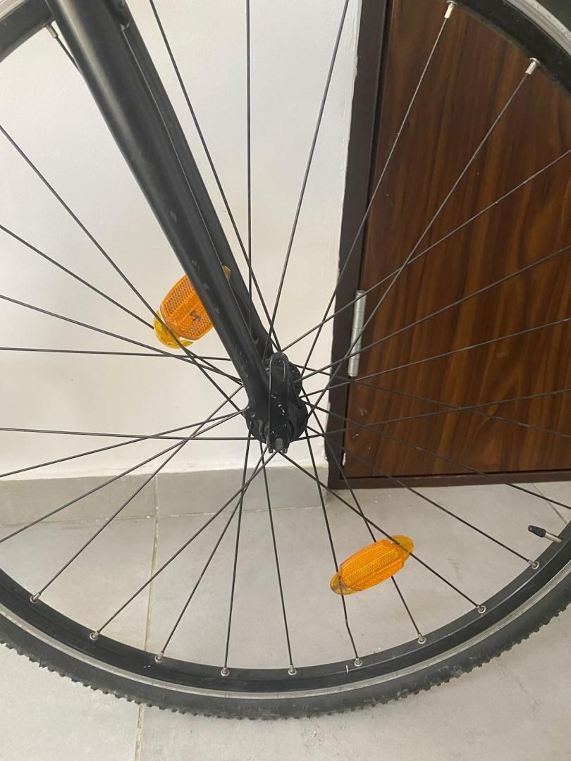 Bicicleta pentru asfalt, Triban RC100, gri, cadru aluminiu, furca -N2-