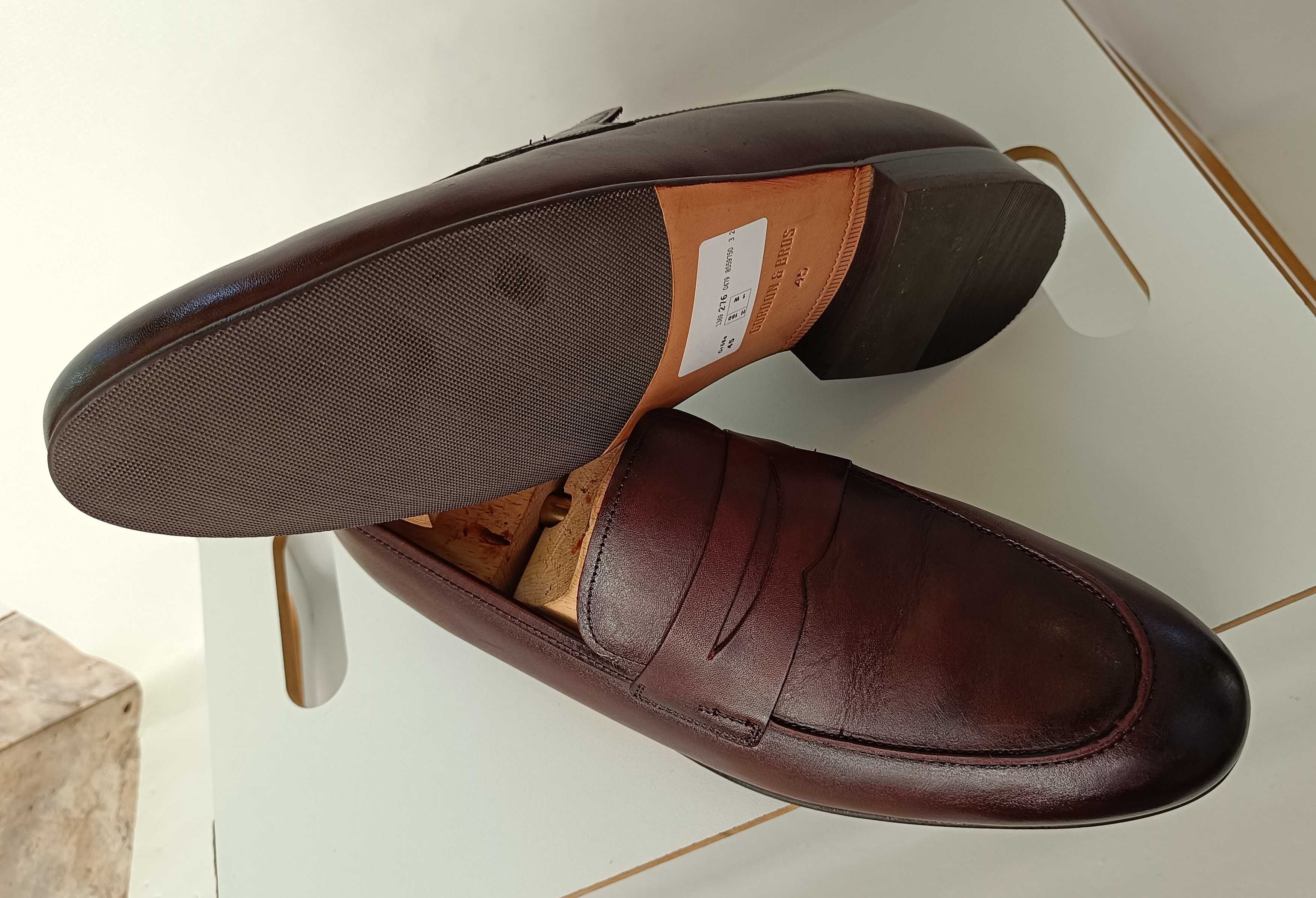 Pantofi loafer 45 45.5 penny Gordon & Bros NOU piele naturala