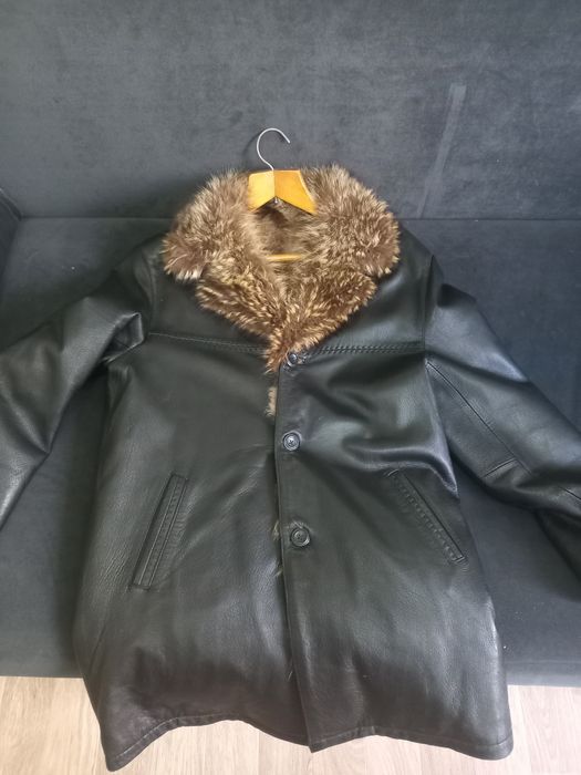 Шуба мужская енот полушубок