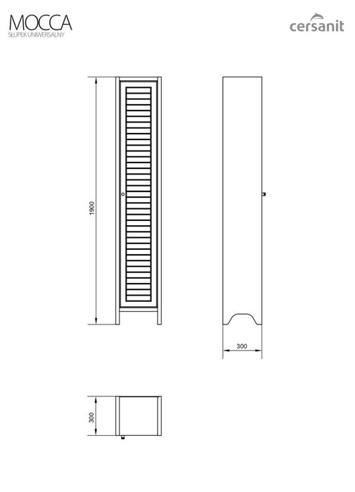 Vand dulap cersanit mahon inchis