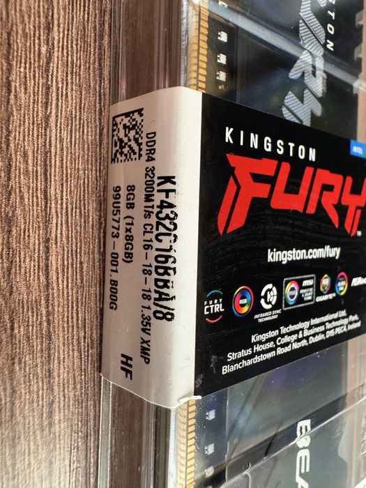 Ddr4 kingston fury beast 8gb (х2) 3200 rgb