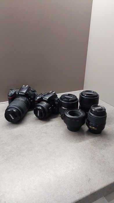 Nikon D7000, D3300, 18-105mm, 55-300mm, Tamron 17-50mm. 50mm, 35mm