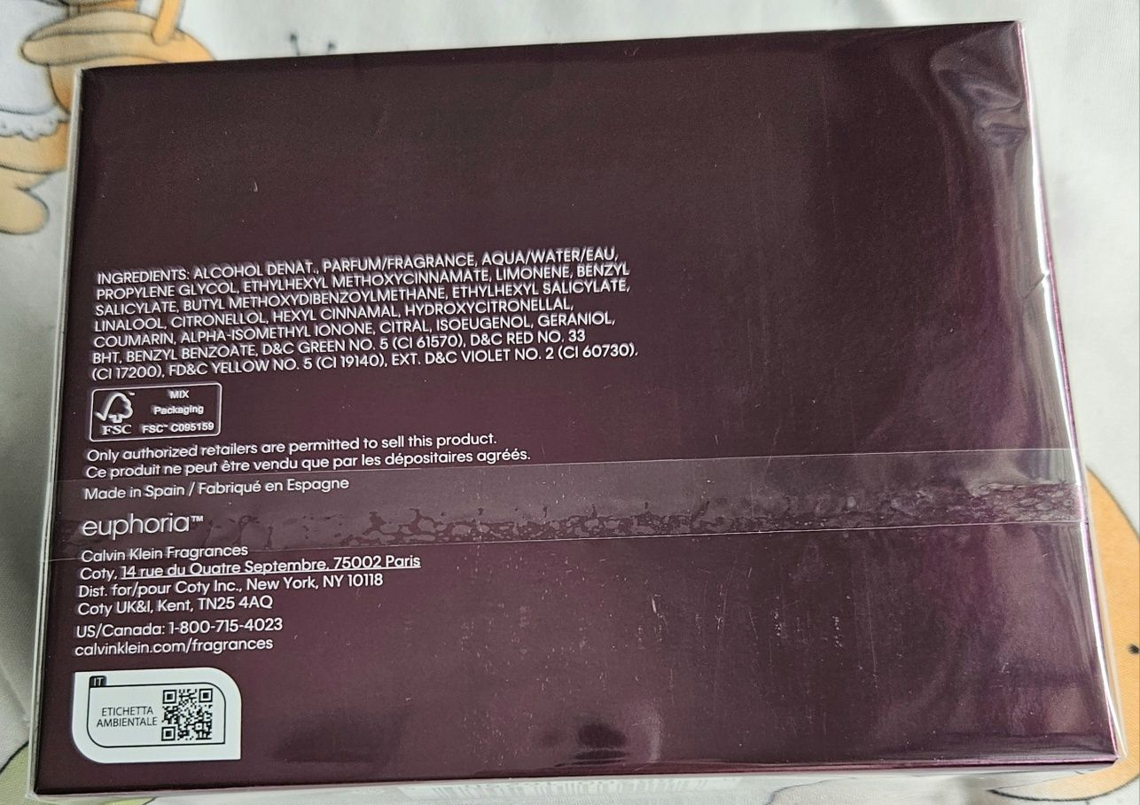Оригинален парфюм EUPHORIA на Calvin Clein  60 ml.110 лв.