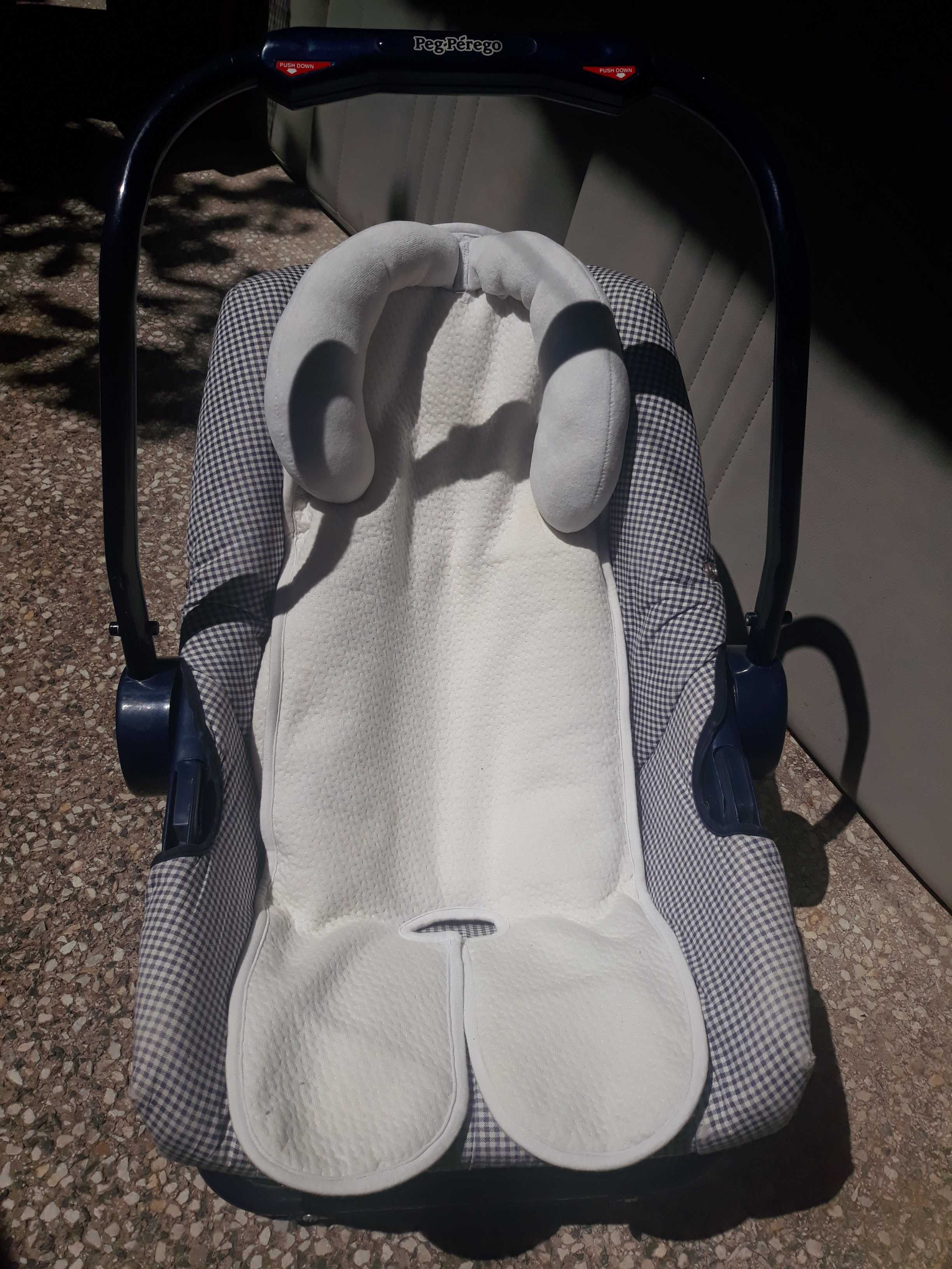 Тъмно синьо столче люлка за бебе до 10 кг, 0-6 месеца + подложка
