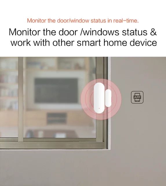 Senzor Wireless sau Sonoff Wi-Fi de usa/fereastra/dulap alb Tuya Smart