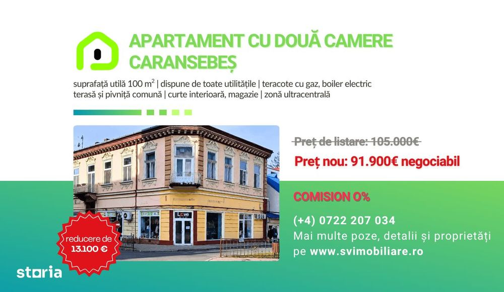 Comision 0 - Apartament cu 2 camere Ultracentral – Primarie