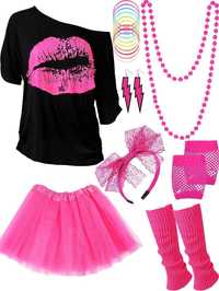 Costum Carnaval Dama , Blulu anii 80, set accesorii ,L