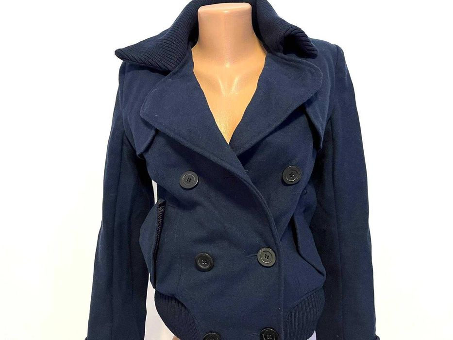 achetă scurtă albastru închis ONLY – mărimea XS – 20% lână