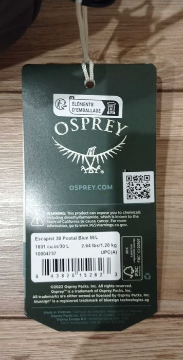 ЧИСТО НОВА! Раница за колоездене Osprey Escapist 30L, размер M/L