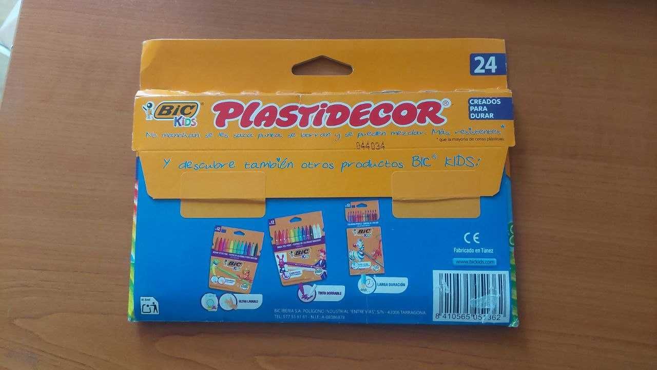 Bic Kids Plastidecor   Цветни восъчни моливи 24 бр.