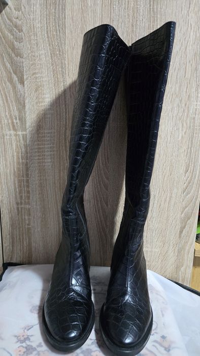 Cizme din piele Croco Musette