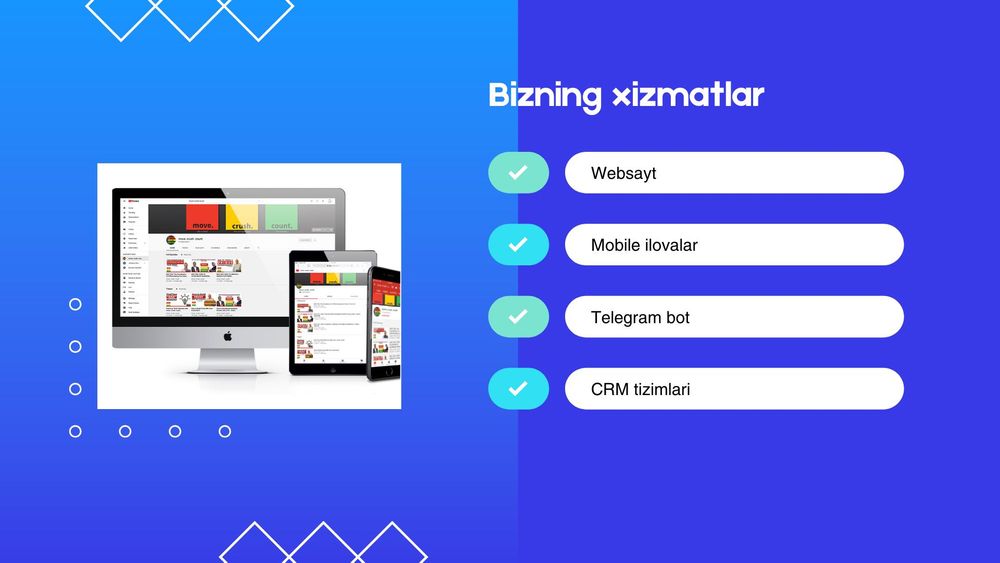 Websayt, Mobile ilovalar, Telegram bot