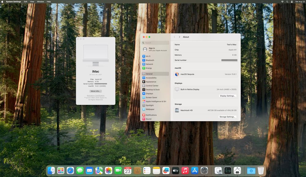 iMac 24" (2021) Apple M1 (varianta performance: 8-core GPU)