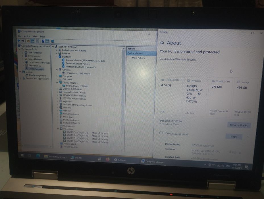 HP EliteBook 8540w, Intel i7,video dedicat+Caddy HDD cadou