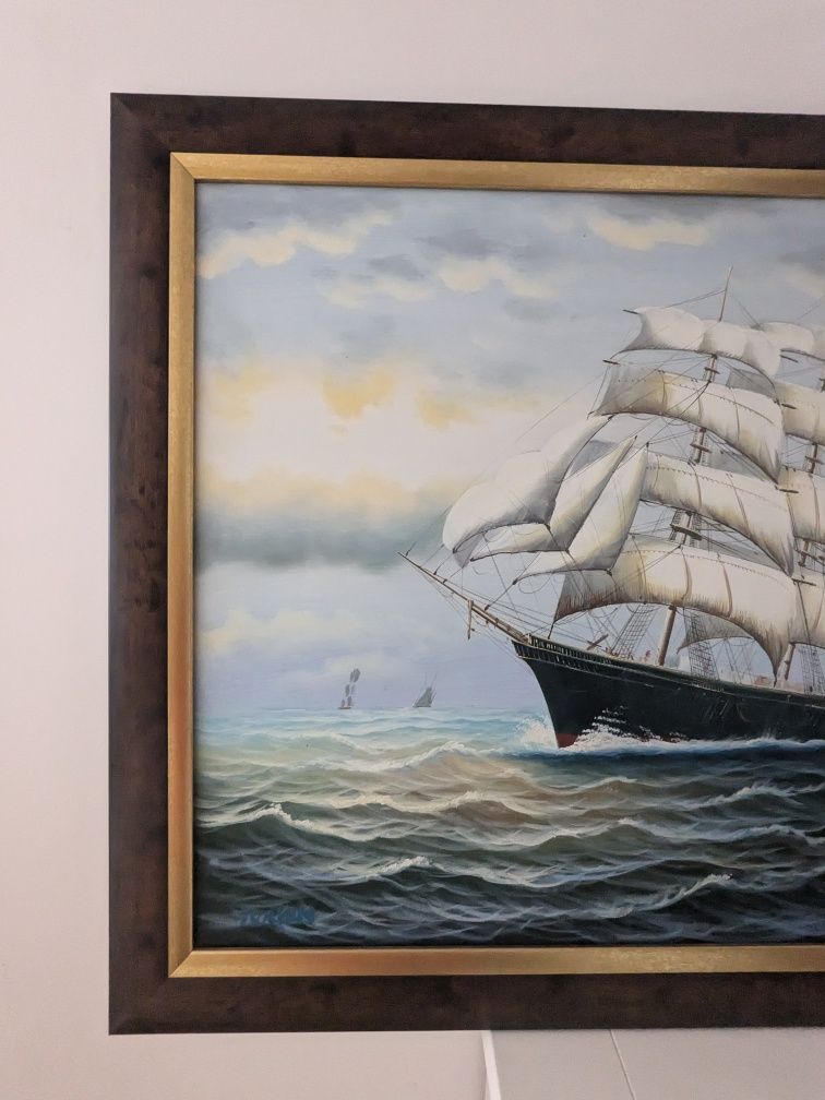 Pictură 104 cm corabie