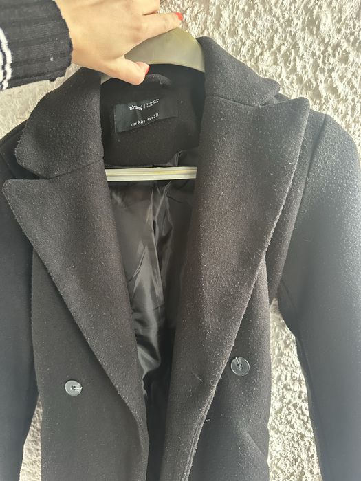 Дамско черно палто Sinsay XXS