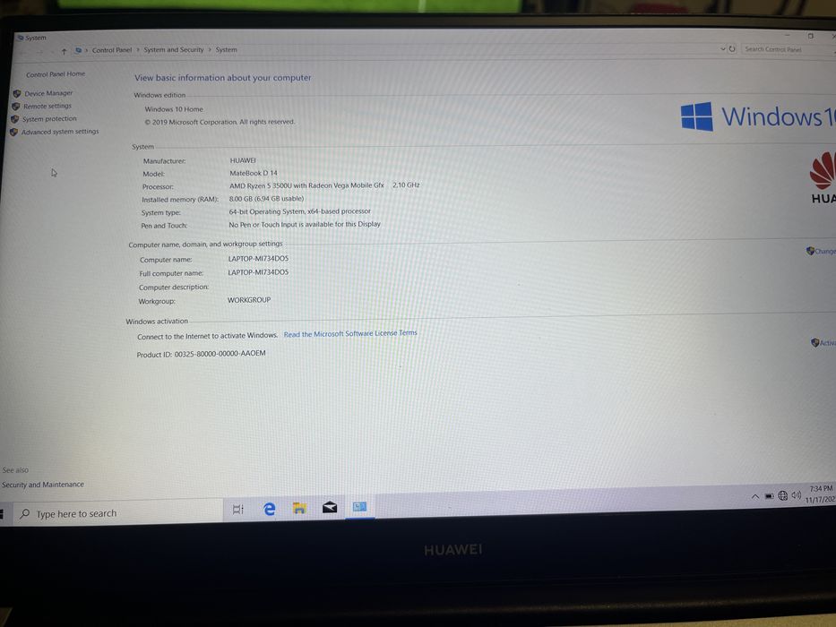 Laptop Huawei Matebook D14