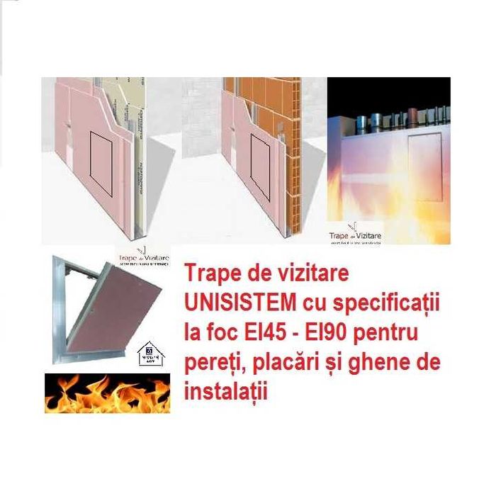 Producem trape de vizitare EI45 (EI30) pt pereti si ghene instalatii