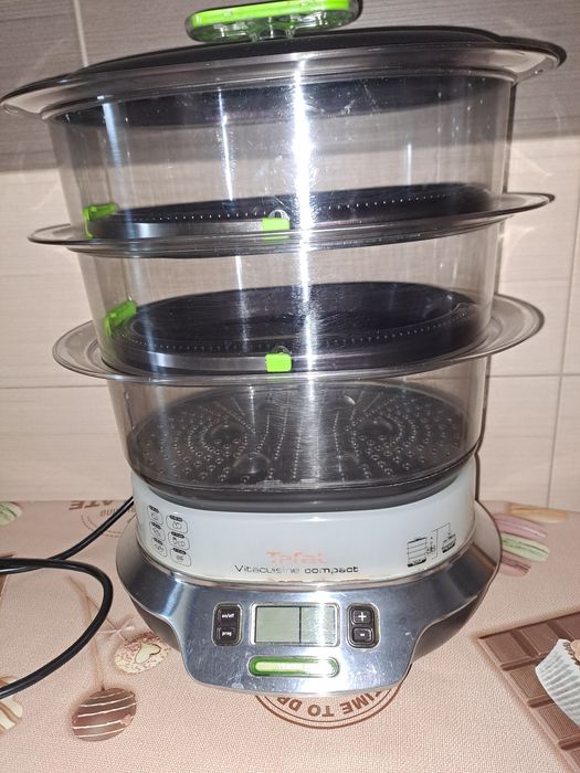 Aparat de gatit cu aburi Tefal VS400333 VitaCuisine Compact, 3 course