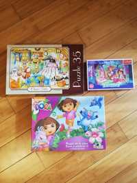 Puzzle 3 cutii - Scufita Roșie, Dora și prietenii ei, Enchantimals