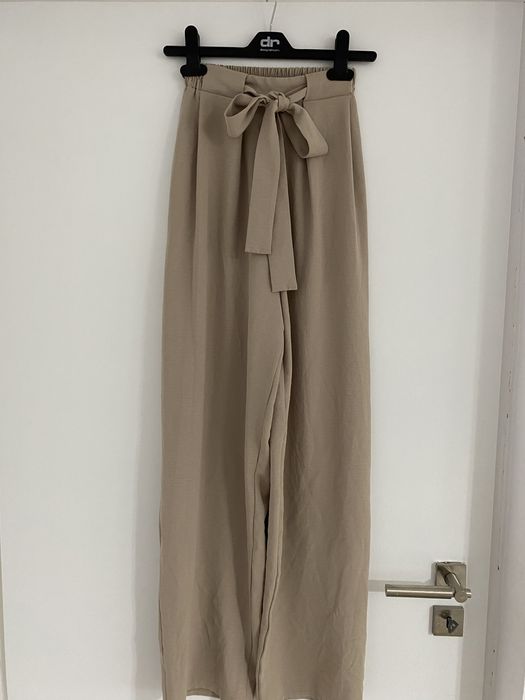 Pantaloni largi Zara marinea xxs culoare nude/bej