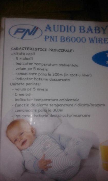 Aparat Audio Baby Monitor Wireless nou PNI B6000necesar inloc. baterie