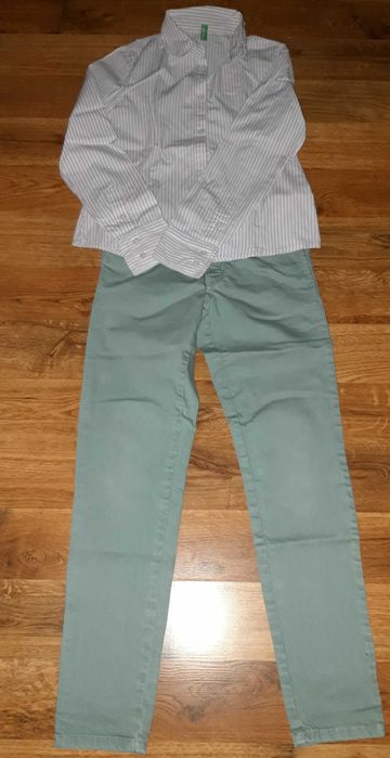 Дънки ZARA и риза Benetton за ръст 140