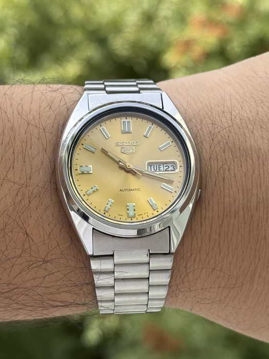 Seiko 5 SKXS81 Vintage gold dial 7s26 - 3040 SNXS case