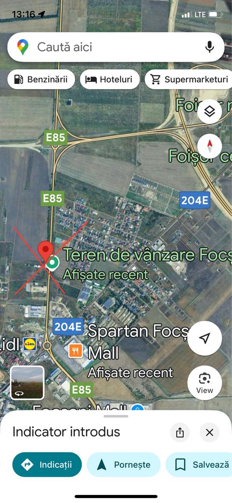 Teren Focsani E85. Intravilan, loruri