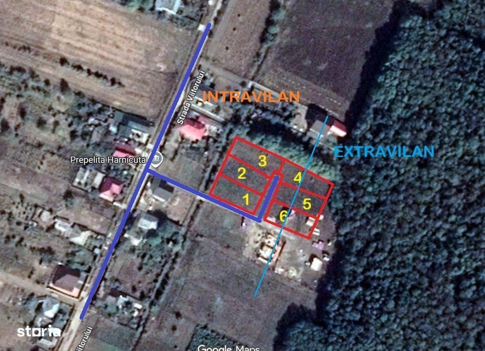 LOTURI de teren INTRAVILAN,  intre 500 - 700 mp, zona Gura Bustei;