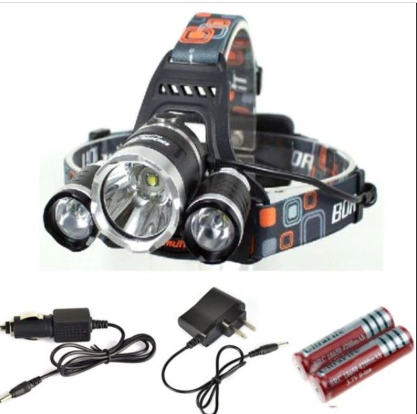 Фенер,Led,мощен,челник за глава,с акумулаторни батерии,3 LED диода Bor