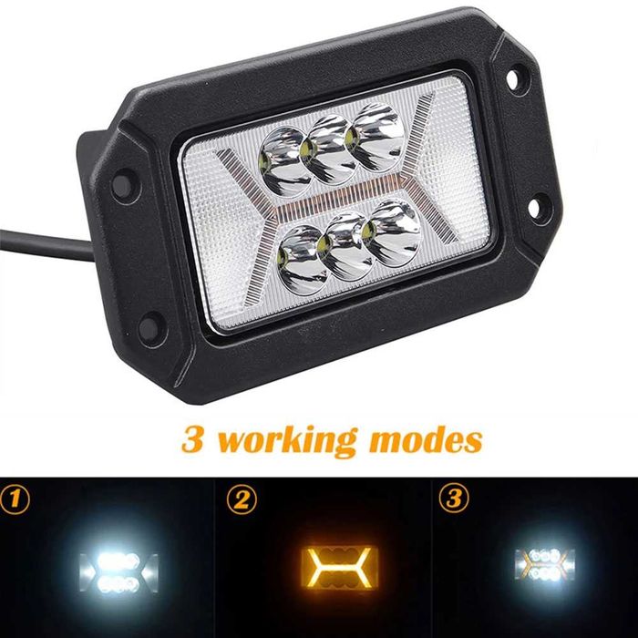 2 Броя LED Диодни Халогени за Вграждане в броня 80W, диодни фарове