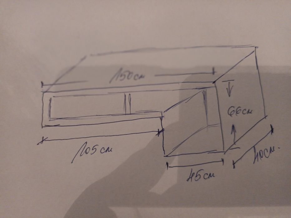 Масивен ТВ шкаф цвят венге