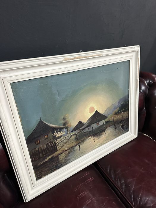 Tablou mare ulei pe panza - Peisaj nocturn -