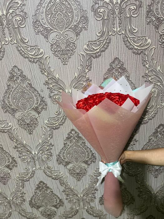 Цветы из атласных лент