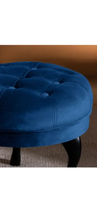 Taburet îmbrăcat în catifea albastră