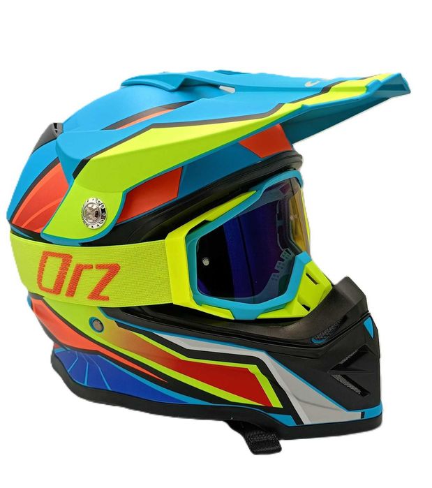 Комплект детско юношеска кросова каска с очила 102040