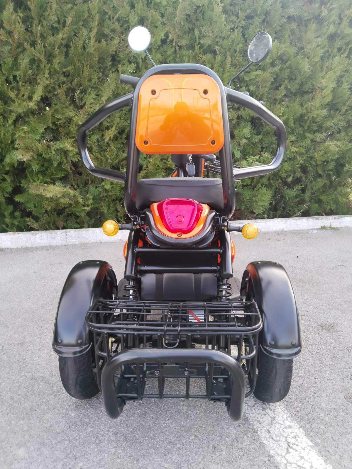 Електрическа триколка Pudding 1800W-48V-20Ah-Оранджева