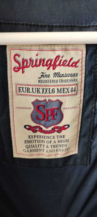 Geaca bleumarin cu gluga cu blana artificiala tip army Springfield