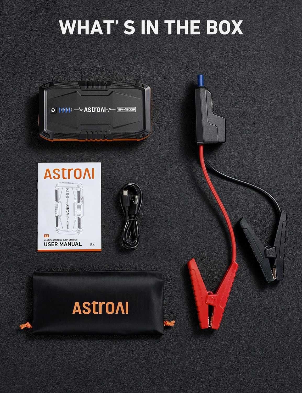 Пусковое устройство AstroAI S8 1500A 10000 mAh