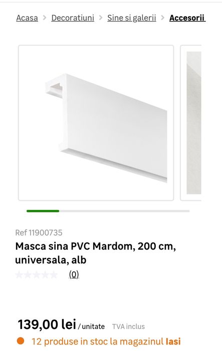 Masca sina perdea din duropolimer- 15 cm inaltime