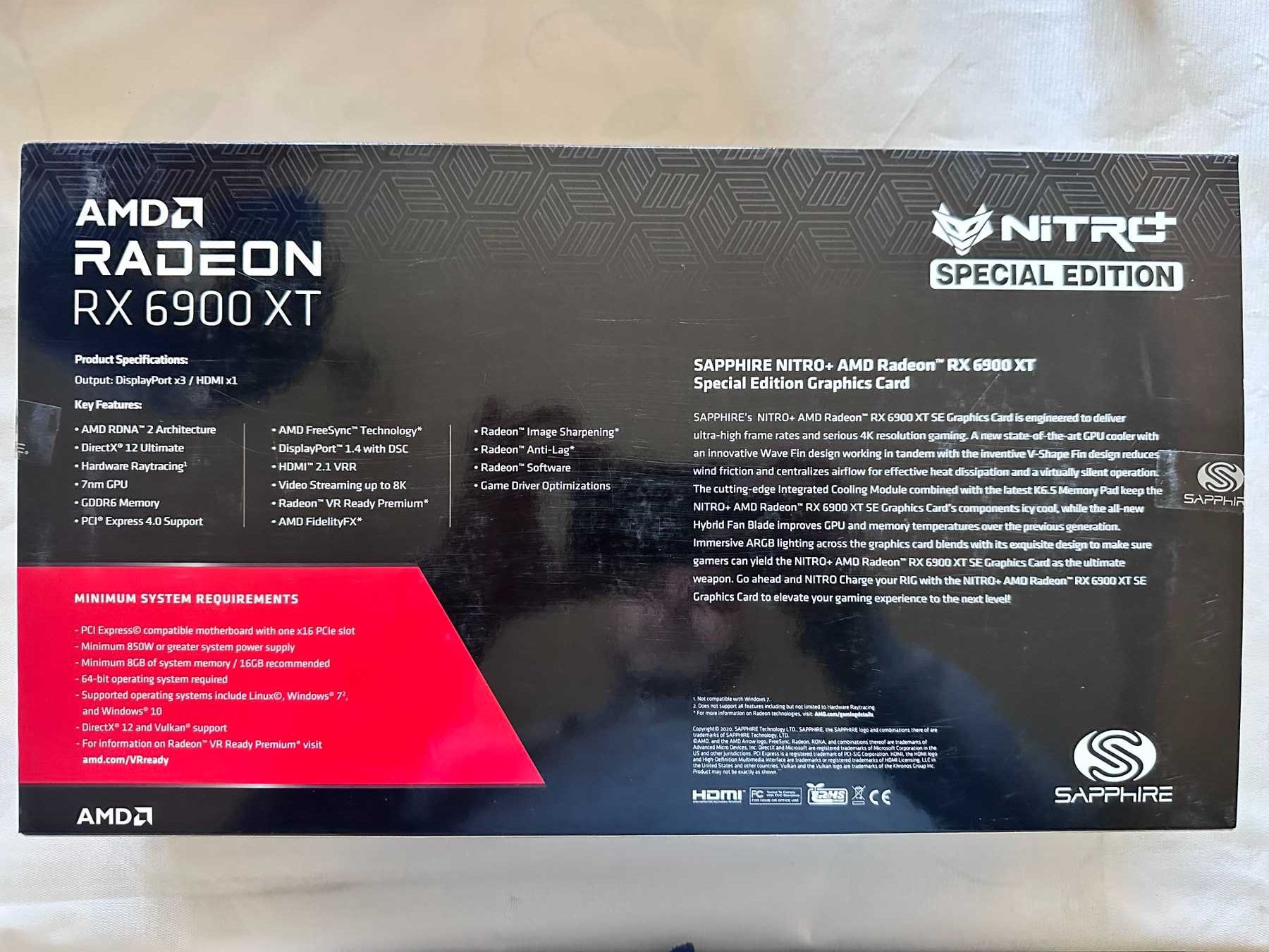 Видео карта Sapphire NITRO+ RX 6900 XT Special Edition OC