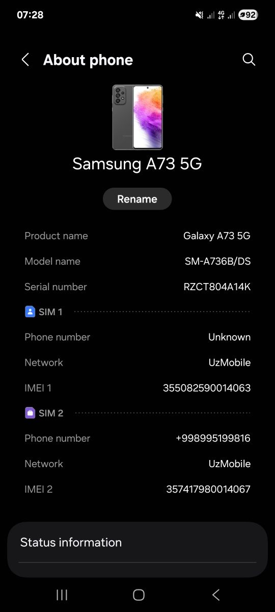 Samsung A73 5G 8/256