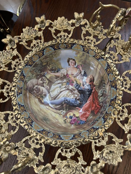 Fructiera- bronz-portelan