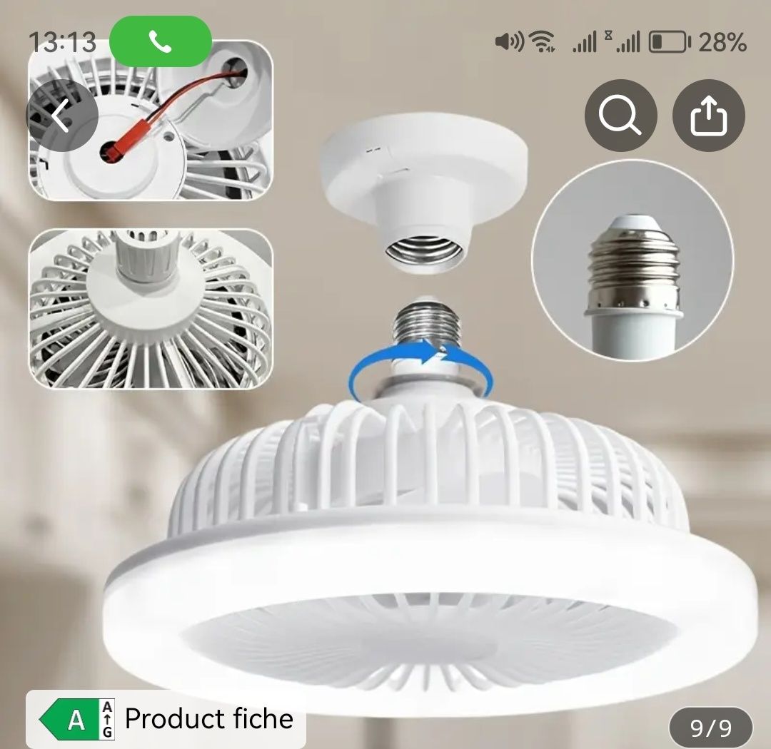 Ventilator de tavan multifuncțional