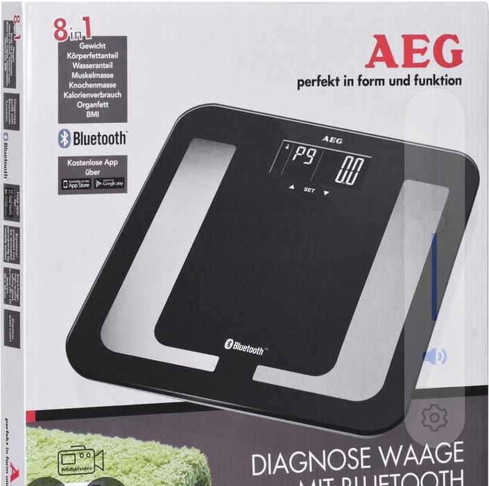 Кантар AEG, LCD дисплей, черен