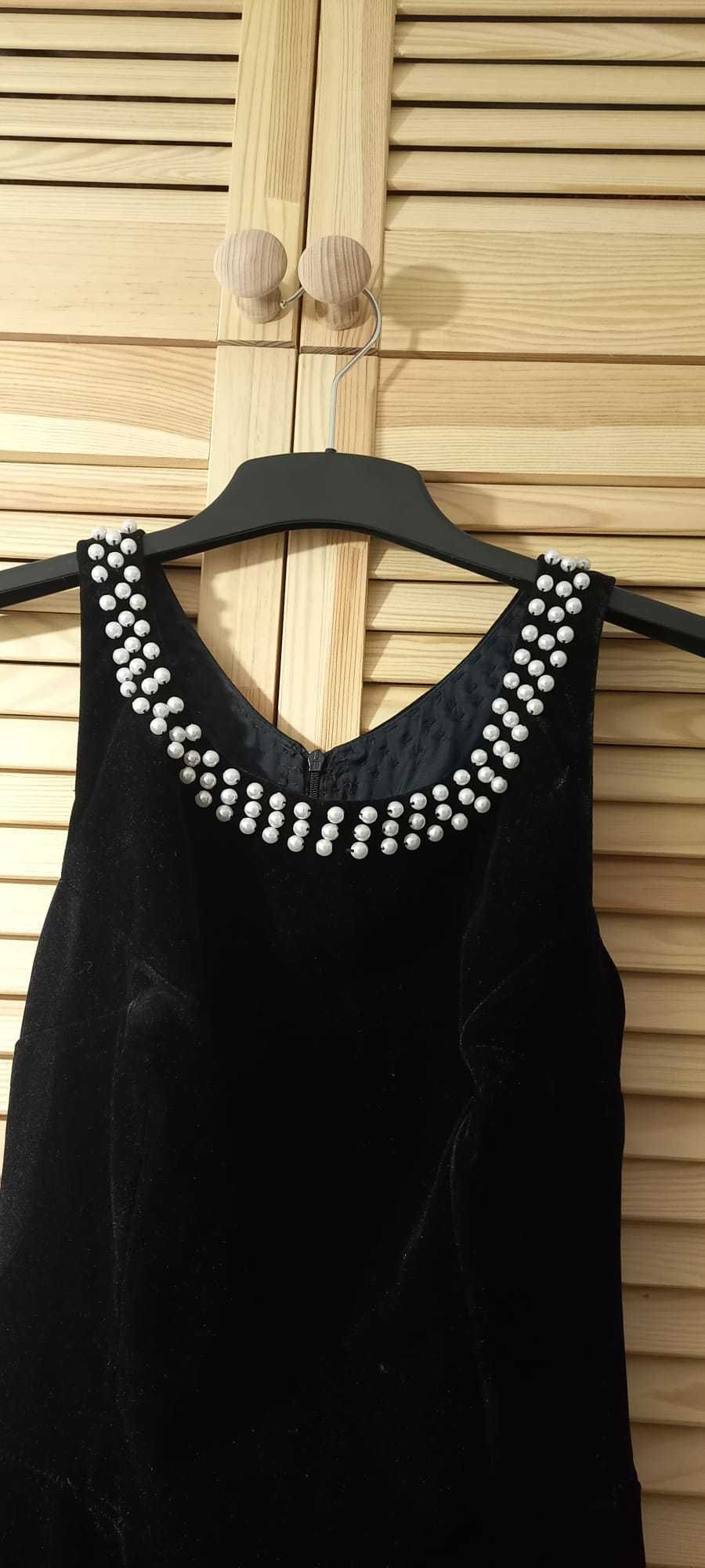 Rochie de ocazie/seara/nunta, neagra, de catifea, marimea M
